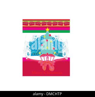 Weihnachtsbaum und Geschenke Stock Vektor