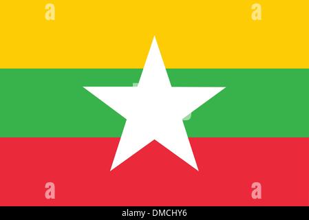 Flagge von Birma (Myanmar) Stock Vektor