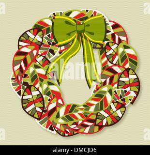 Vielfalt lässt Weihnachtskranz Stock Vektor