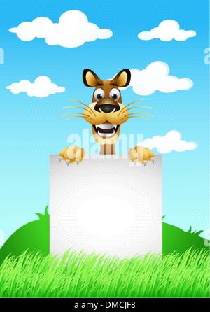 lustiger Hund Cartoon mit leere Zeichen Stock Vektor