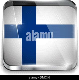 Finnland Flagge Smartphone Anwendung Square Buttons Stock Vektor