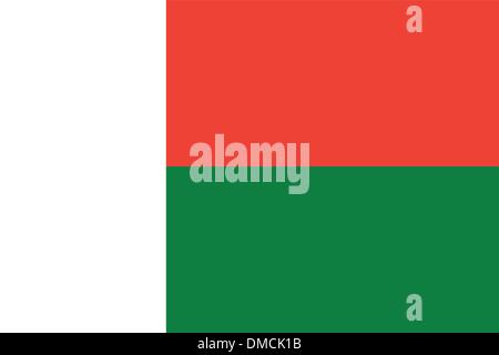 Flagge von Madagaskar Stock Vektor