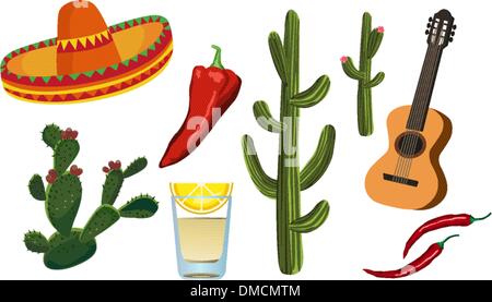 Mexikanische Symbole Stock Vektor