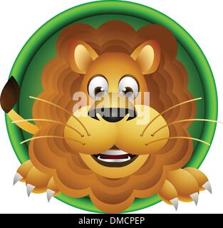 cute lion head cartoon Stock Vektor