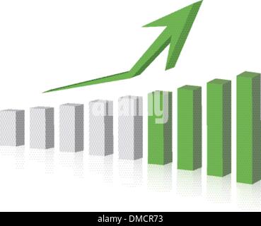 Graph zeigt Aufstieg Stock Vektor