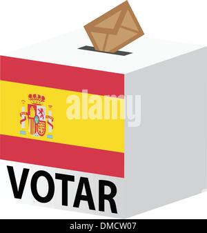 Stimmen Sie Umfrage Wahlurne für Spanien Wahlen ab Stock Vektor