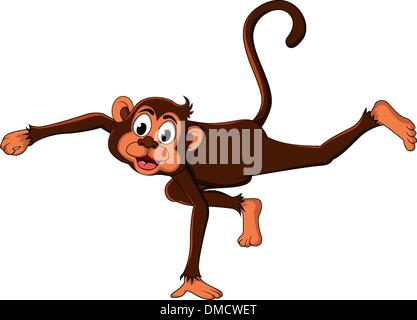 niedlichen Affen Cartoon Ausdruck Stock Vektor