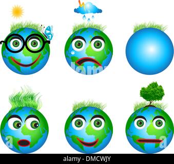 Set Kugel Symbole, Lächeln Stock Vektor