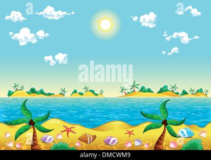 Küste und Meer. Stock Vektor