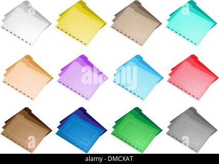 Bunte Illustration Satz von die Ordnersymbole Stock Vektor
