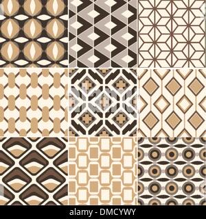 nahtlose gold geometrische Retro-Muster Stock Vektor