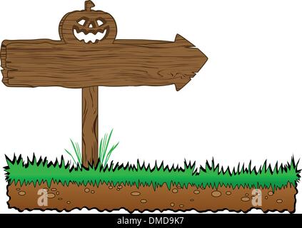 der Vektor Halloween Holz Banner Stock Vektor