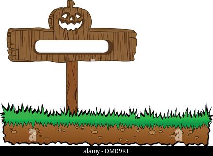 der Vektor Halloween Holz Banner Stock Vektor