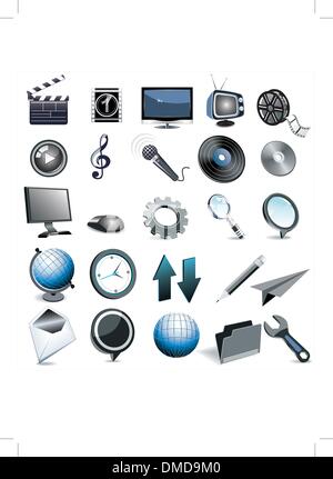 Multimedia-Symbole Stock Vektor