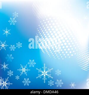Blauer Hintergrund mit Schneeflocken Stock Vektor