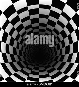 Schachbrettmuster-Hintergrund mit Perspektive-Effekt Stock Vektor