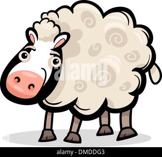Schafe auf dem Bauernhof Tier Cartoon illustration Stock Vektor