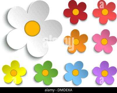 Schönen Frühling Blumen Sammlungssatz 9 Stock Vektor