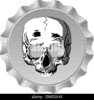 Flaschenverschluss mit Totenkopf Stock Vektor