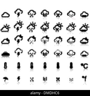 Wetter-Icons in weißem Hintergrund Stock Vektor