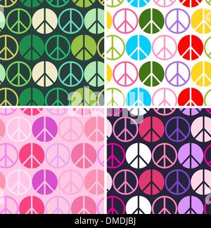 bunte Frieden nahtlose Muster Stock Vektor