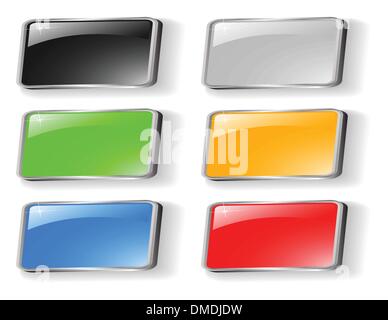 die Vektor-Set von farbigen Tasten Stock Vektor