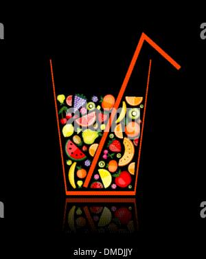 Mischung aus Fruchtsaft im Glas für Ihr design Stock Vektor
