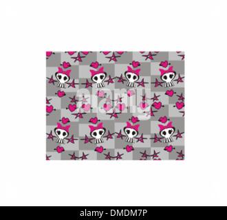 Nahtlose Emo Schädel Muster Stock Vektor