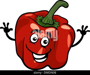 süße Paprika Gemüse Cartoon illustration Stock Vektor