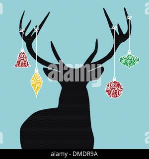 Weihnachten Rentier silhouette Stock Vektor