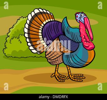 Türkei Farmdarstellung Vogel Tier cartoon Stock Vektor
