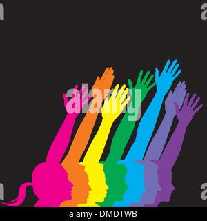 Männer, Männer und Frauen im Profil Stock Vektor