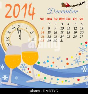 Kalender für Dezember 2014 Stock Vektor