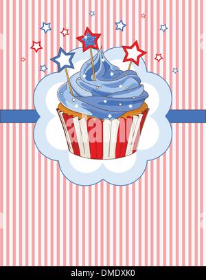 Patriotische Cupcake Tischkarte Stock Vektor