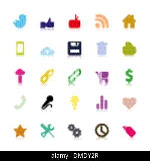 Farbige social Icons Stock Vektor