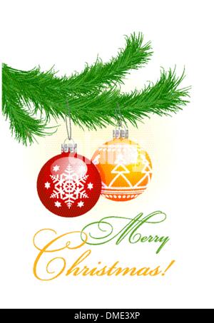 Weihnachtsbaum und Kugeln Stock Vektor