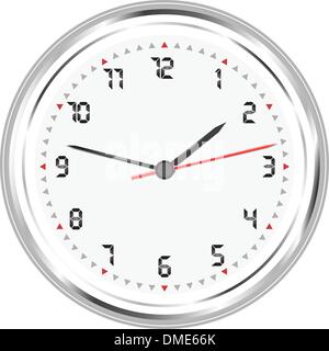 Wanduhr isoliert auf weißem Hintergrund Vektor Stock Vektor