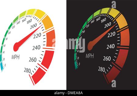 Vektor-Tacho in perspektivischer Darstellung Stock Vektor