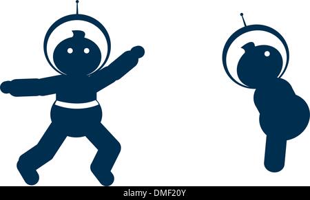 Vektor-fliegende Kosmonauten Stock Vektor