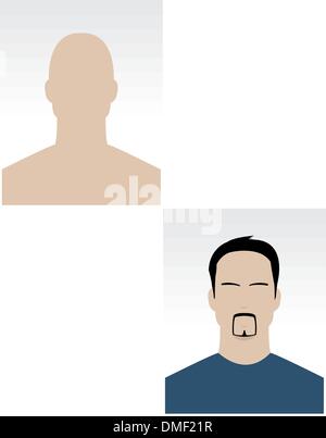 Vektor-set einfach männliche Gesichter Stock Vektor