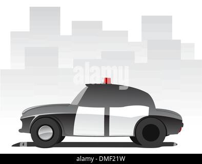 Vektor-Illustration von Cartoon-Polizei-Auto Stock Vektor