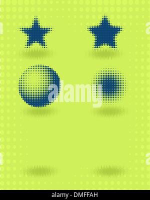 Vektor-set Halbton-Design-Elemente Stock Vektor