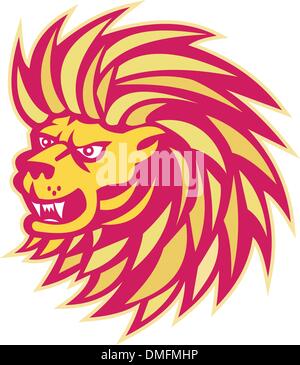 Wütend Löwenkopf Stock Vektor