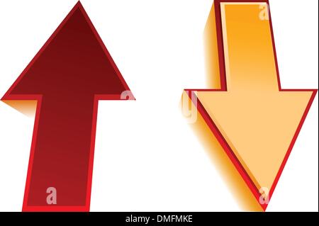 Set mit 4 glänzenden Vektorpfeile Stock Vektor