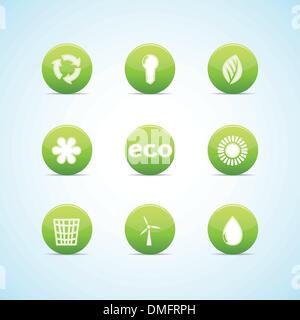 Ökologie-Iconset für grüne Gestaltung Stock Vektor