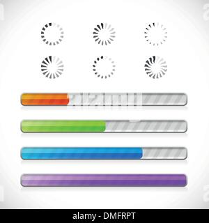 Sammlung von preloader und den Fortschritt beim Laden bars Stock Vektor