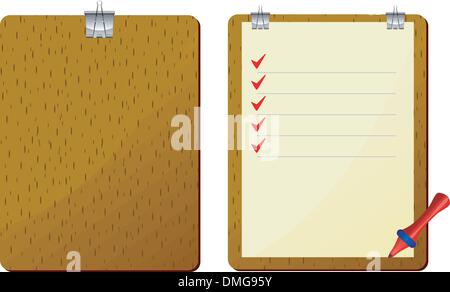 Vektor-Illustration der Rotstift in die Zwischenablage Stock Vektor