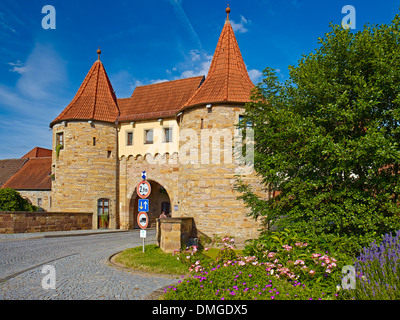 Obere Tor von Prichsenstadt, Unterfranken, Kitzingen Landkreis, Bayern, Deutschland Stockfoto