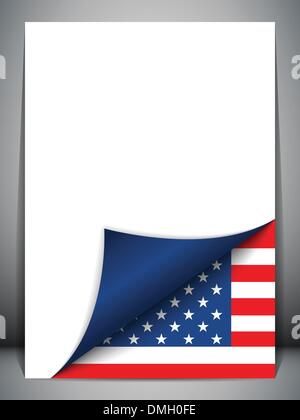 USA Flagge drehen Länderseite Stock Vektor