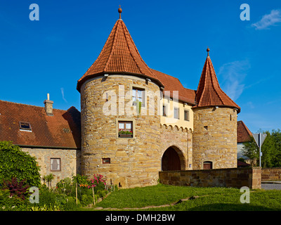 Obere Tor von Prichsenstadt, Unterfranken, Kitzingen Landkreis, Bayern, Deutschland Stockfoto